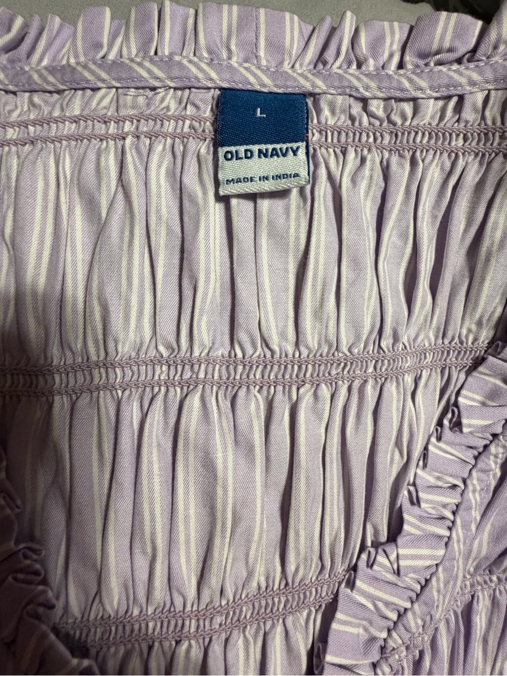 Old Navy Light Lavender Striped Smocked Tunic - Picture 2 of 3
